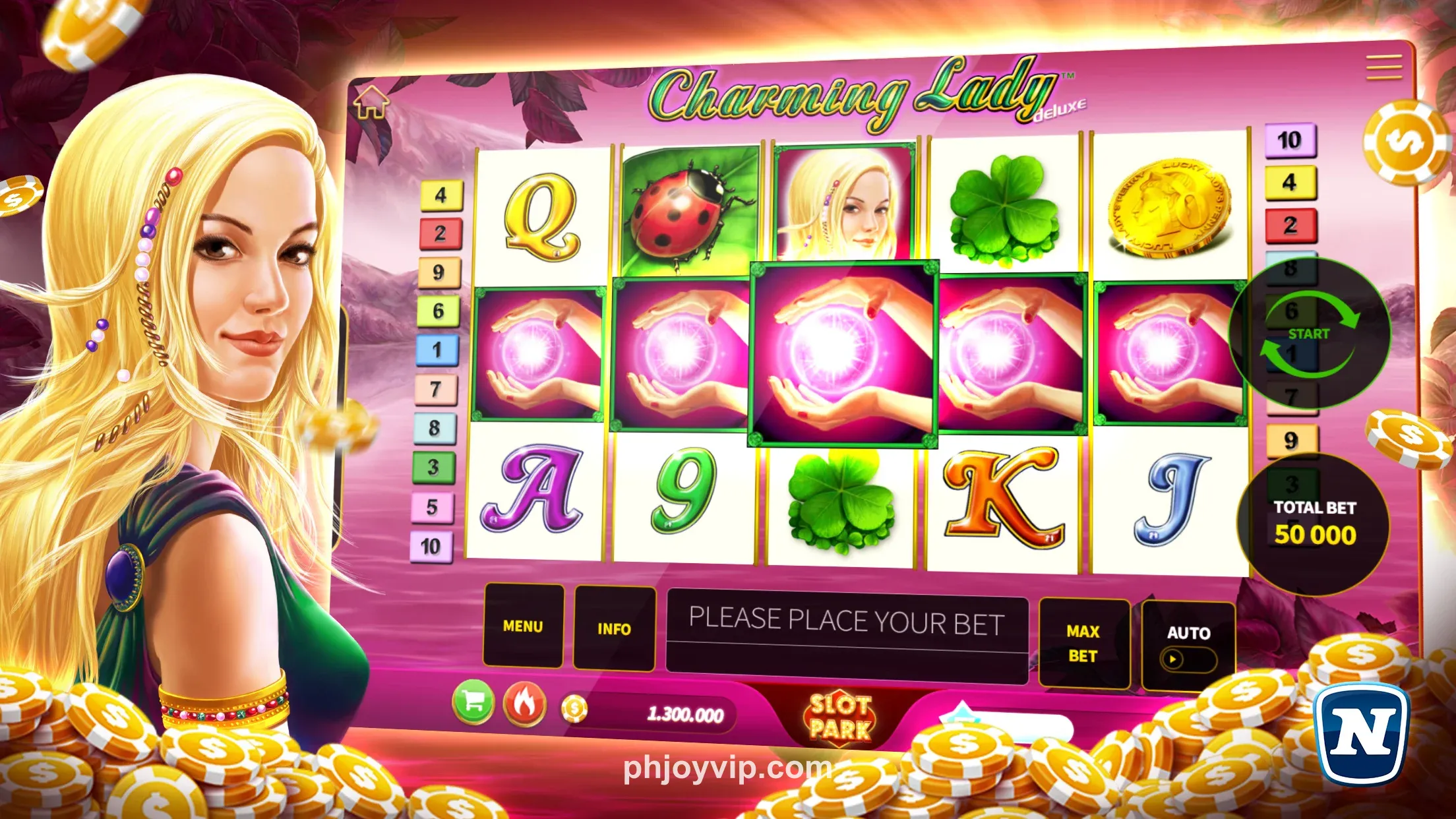 Slot Games Selection Screen